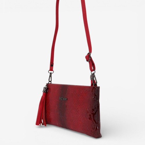 Geanta dama ENZO NORI ANABELLA, piele naturala, rosu