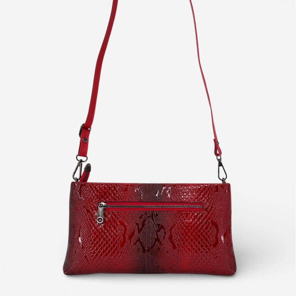 Geanta dama ENZO NORI ANABELLA, piele naturala, rosu