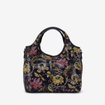 Geanta dama ENZO NORI MISHELL, piele naturala, albastru cu flori