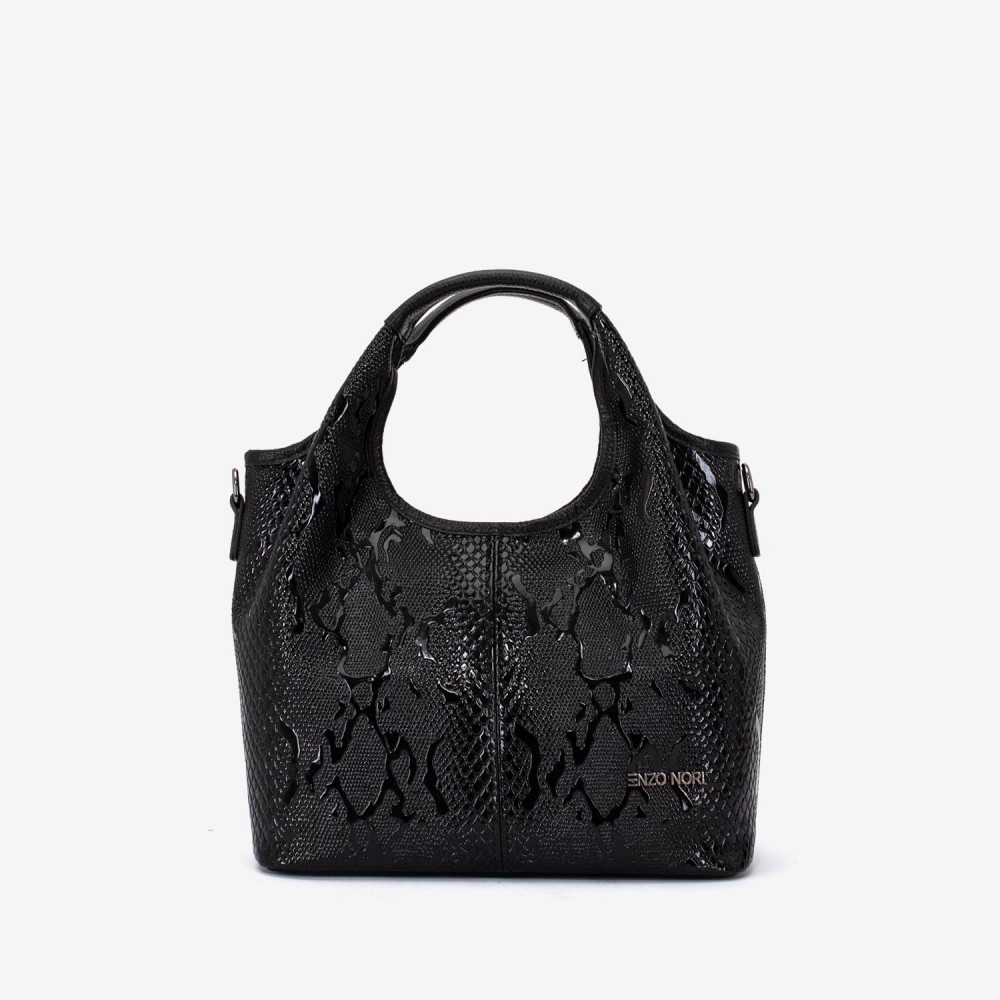 Geanta dama ENZO NORI MISHELL, piele naturala, imprimare în negru