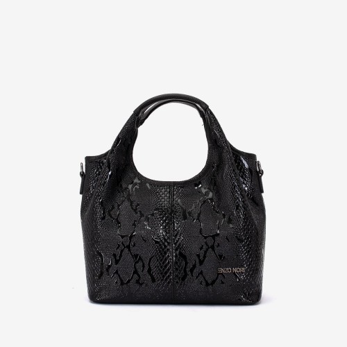 Geanta dama ENZO NORI MISHELL, piele naturala, imprimare în negru
