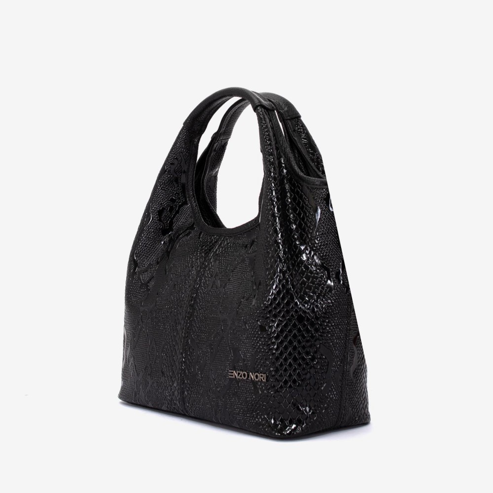 Geanta dama ENZO NORI MISHELL, piele naturala, imprimare în negru