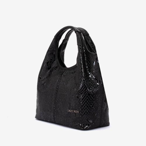 Geanta dama ENZO NORI MISHELL, piele naturala, imprimare în negru