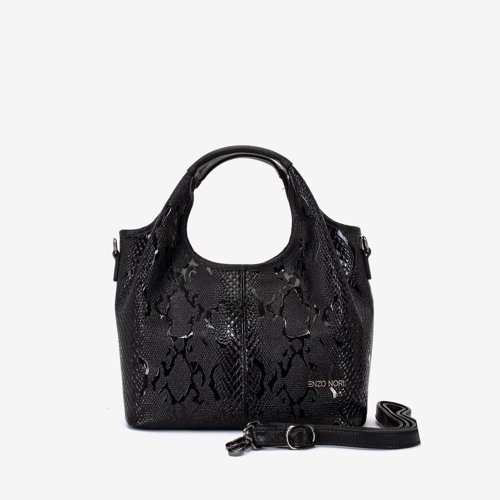Geanta dama ENZO NORI MISHELL, piele naturala, imprimare în negru