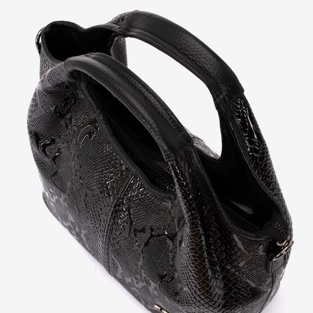 Geanta dama ENZO NORI MISHELL, piele naturala, imprimare în negru