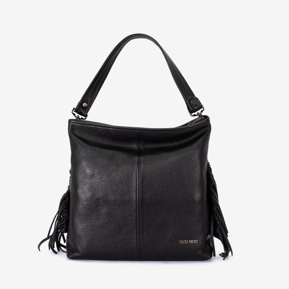 Geantа damа ENZO NORI model NATALIE din piele naturalа negru