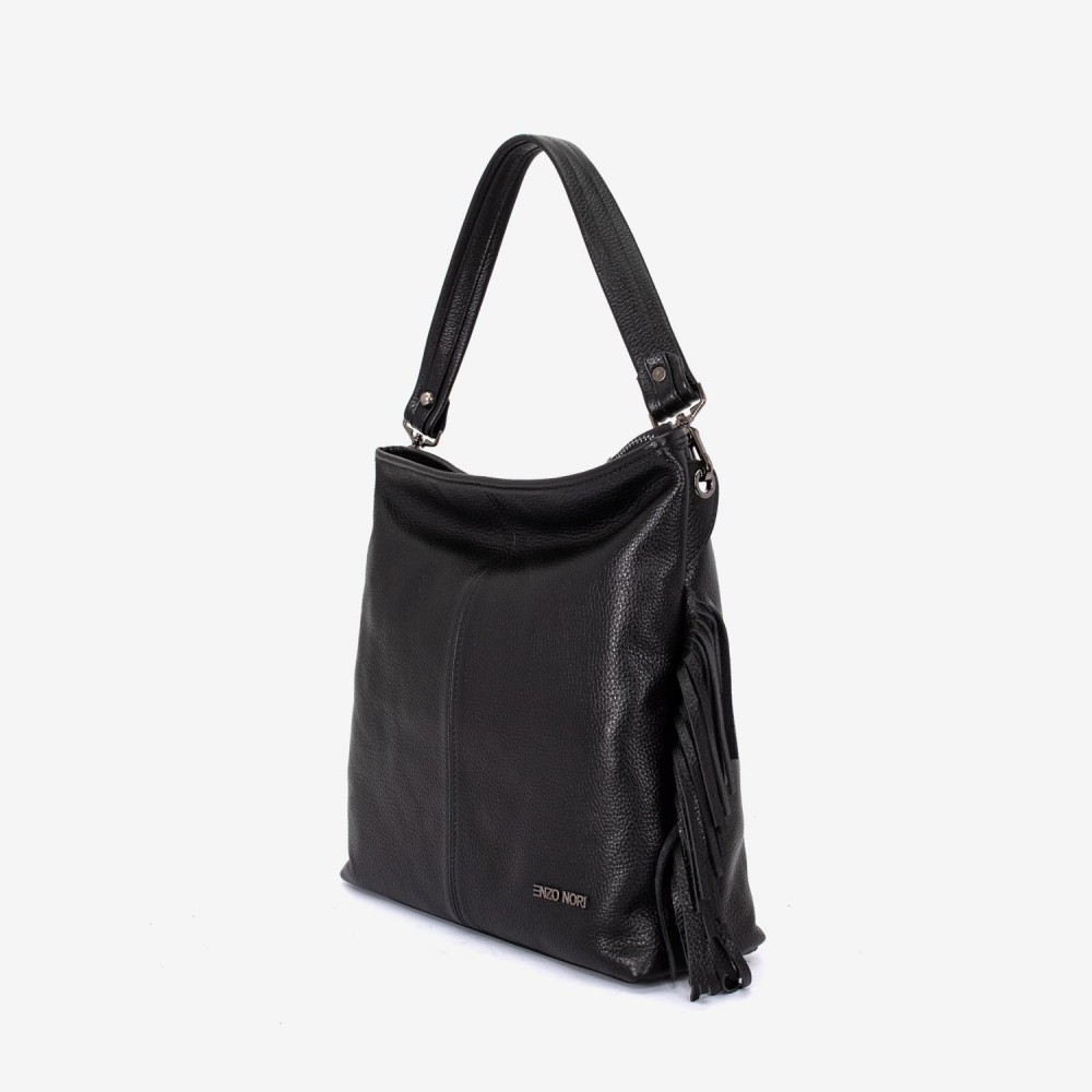 Geantа damа ENZO NORI model NATALIE din piele naturalа negru