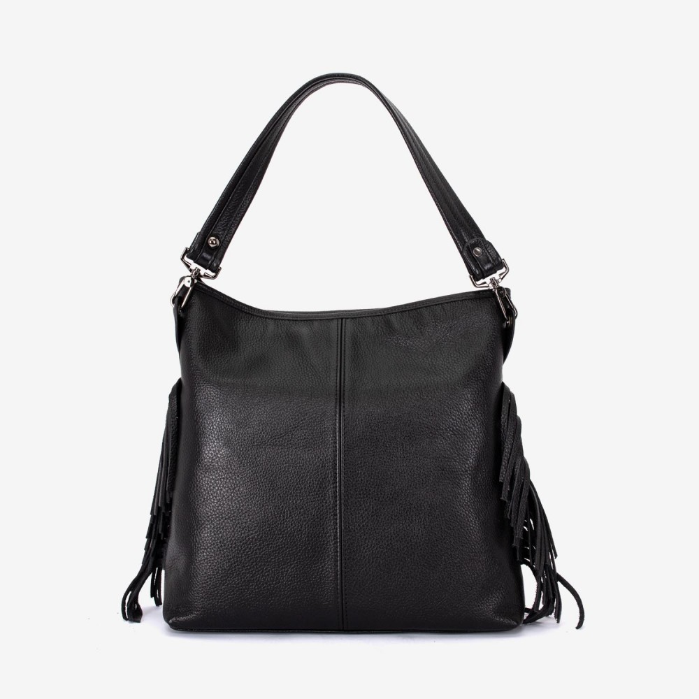 Geantа damа ENZO NORI model NATALIE din piele naturalа negru