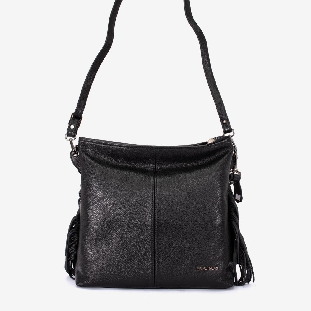 Geantа damа ENZO NORI model NATALIE din piele naturalа negru