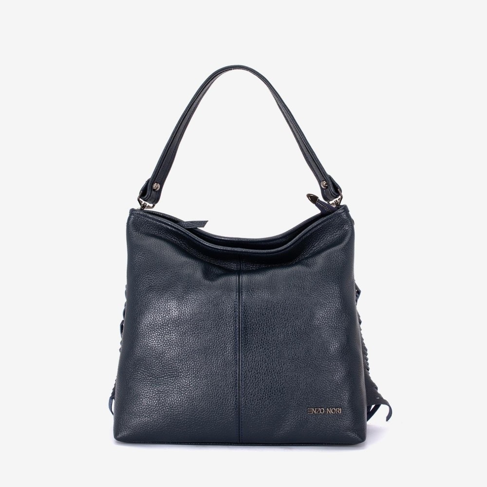 Geantа damа ENZO NORI model NATALIE din piele naturalа bleumarin