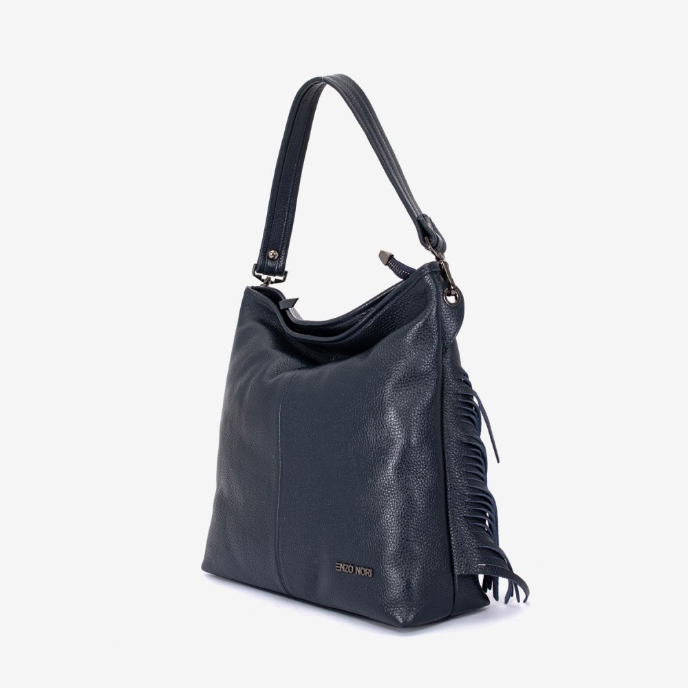 Geantа damа ENZO NORI model NATALIE din piele naturalа bleumarin