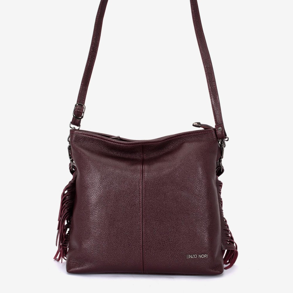 Geantа damа ENZO NORI model NATALIE din piele naturalа burgund