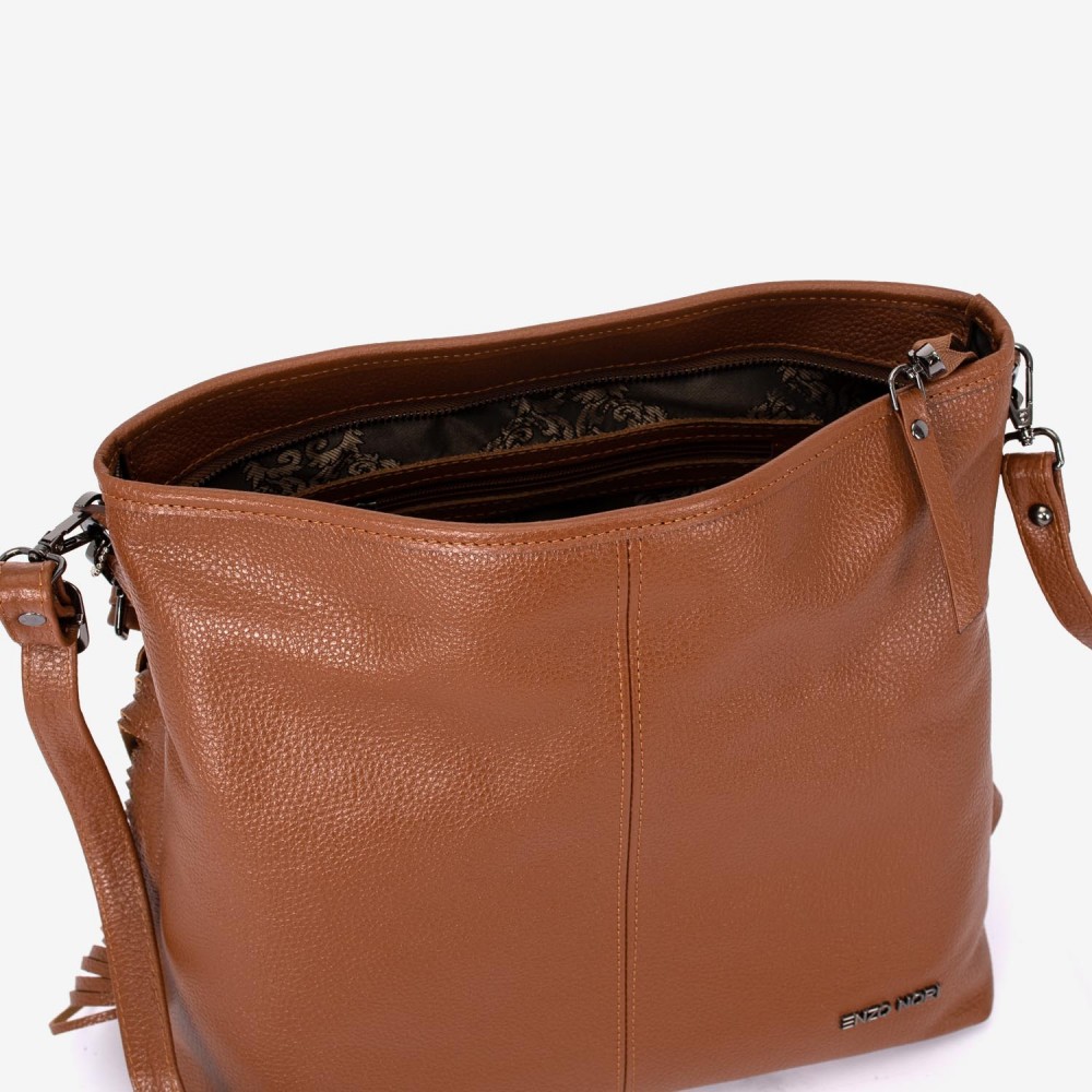 Geantа damа ENZO NORI model NATALIE din piele naturalа maro