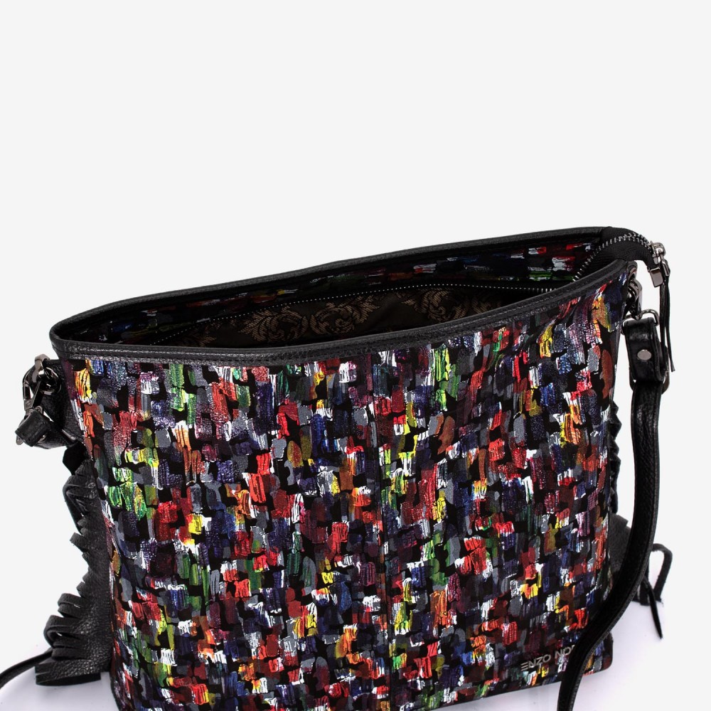 Geantа damа ENZO NORI model NATALIE din piele naturalа paletă întunecată