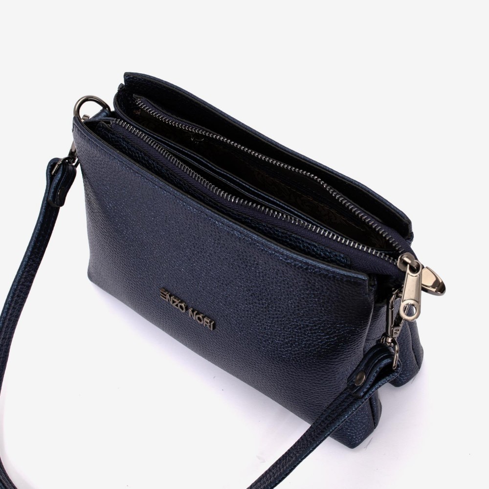 Geanta dama ENZO NORI model VANINA piele naturală albastru