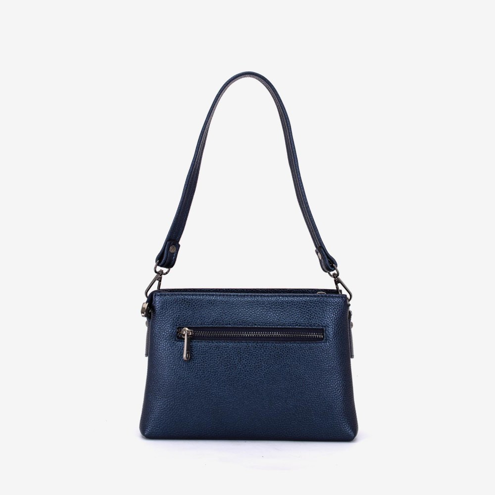 Geanta dama ENZO NORI model VANINA piele naturală albastru