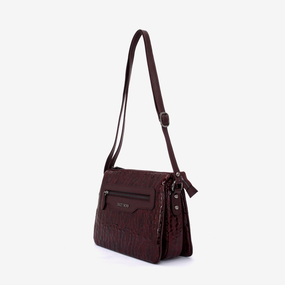 Geanta dama ENZO NORI model MIRANDA piele naturală burgundy