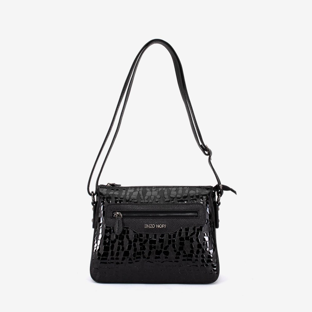 Geanta dama ENZO NORI model MIRANDA piele naturală negru