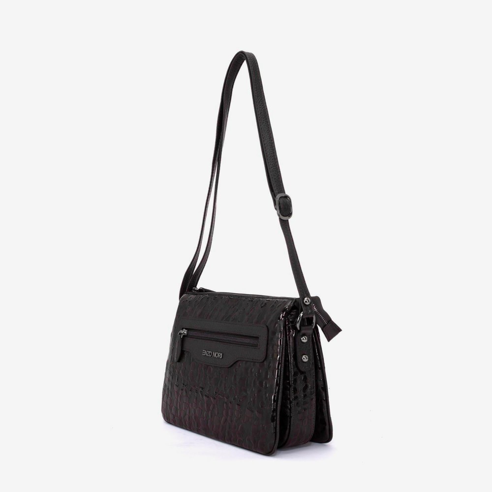 Geanta dama ENZO NORI model MIRANDA piele naturală negru