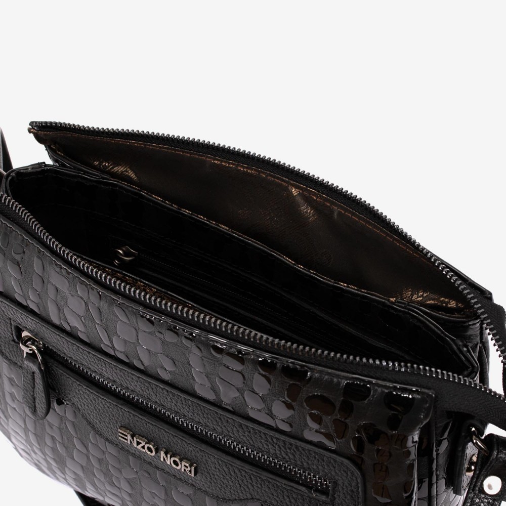 Geanta dama ENZO NORI model MIRANDA piele naturală negru