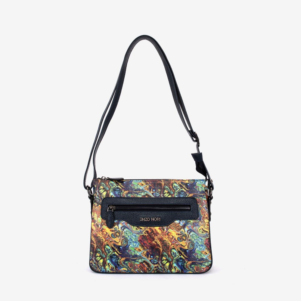 Geanta dama ENZO NORI model MIRANDA piele naturală multicolor