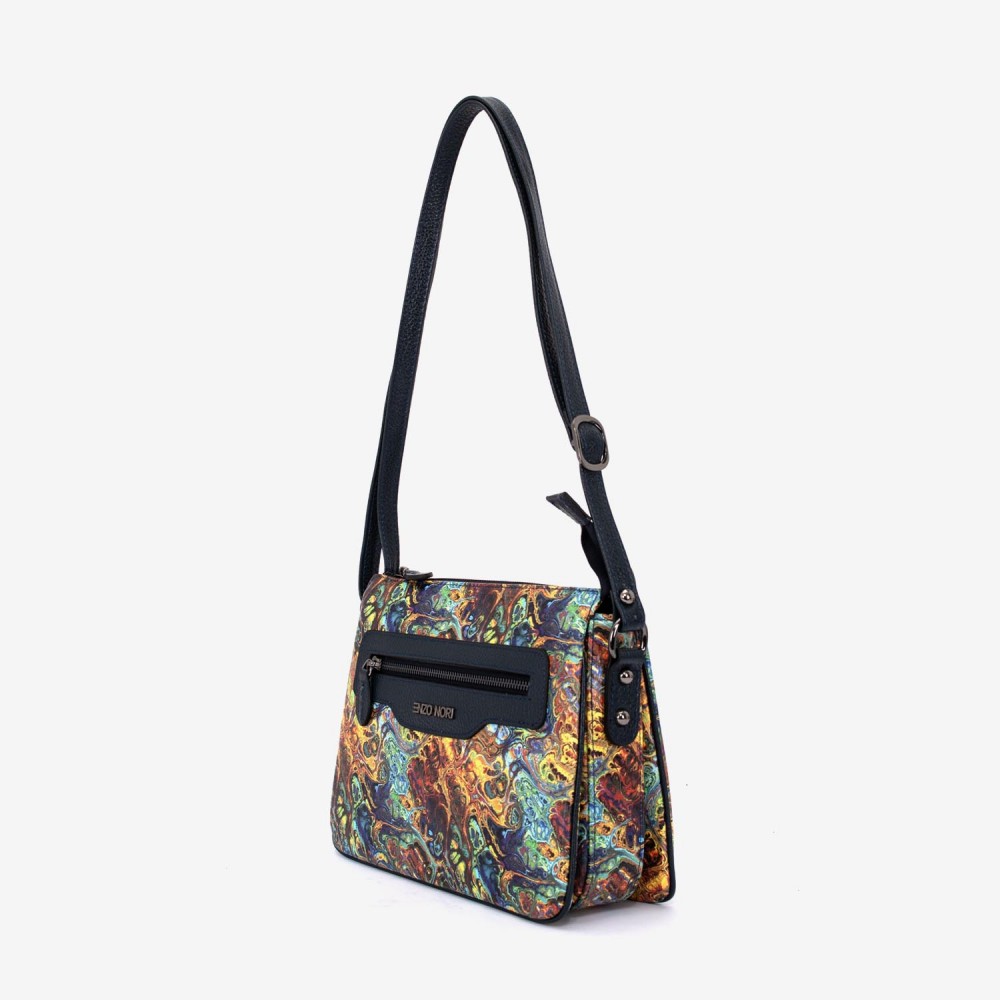 Geanta dama ENZO NORI model MIRANDA piele naturală multicolor