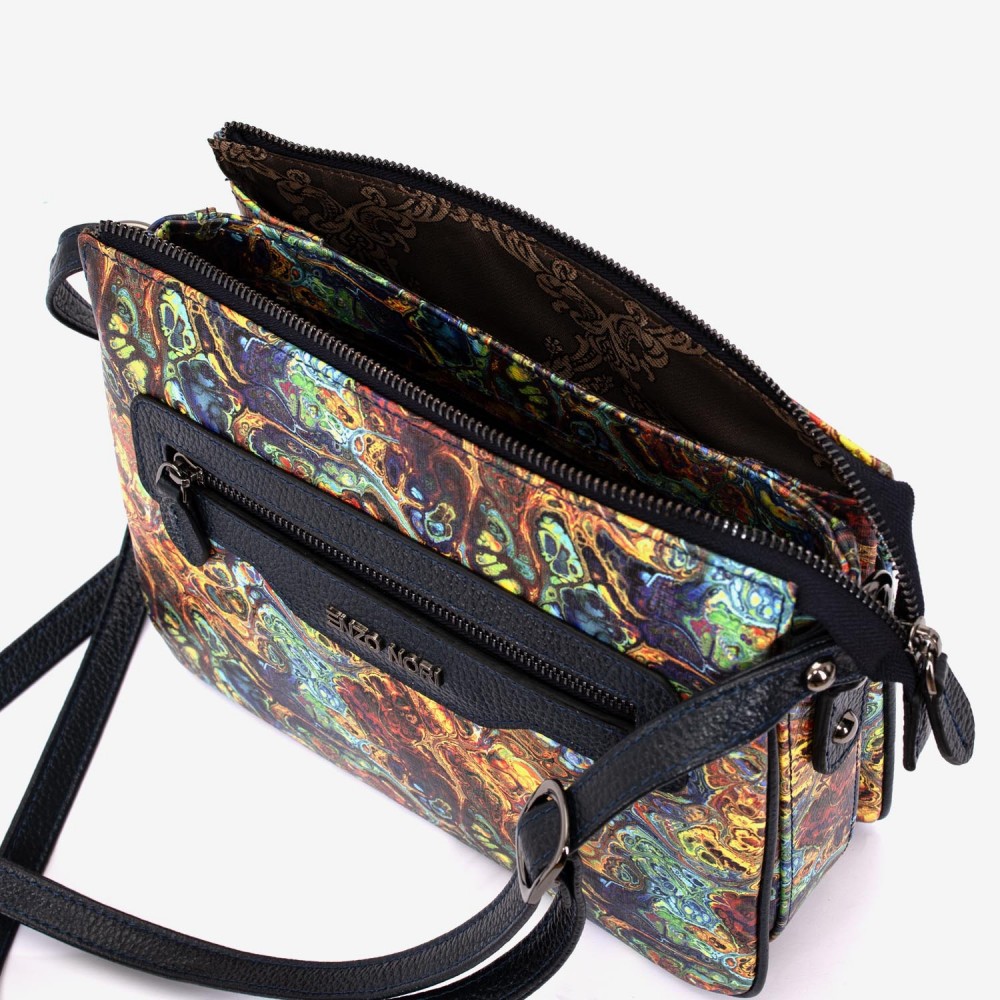 Geanta dama ENZO NORI model MIRANDA piele naturală multicolor