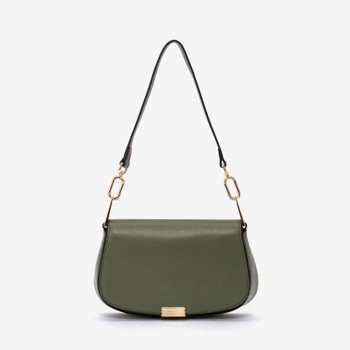 Geanta crossbody ENZO NORI model HALEY din piele naturală verde