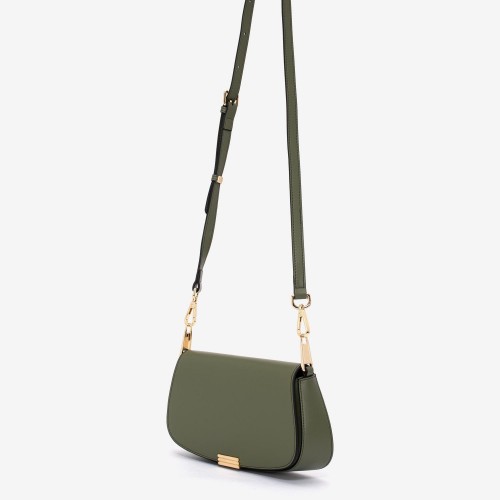 Geanta crossbody ENZO NORI model HALEY din piele naturală verde