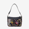 Geantă crossbody ENZO NORI model JACKY din piele naturală albastru cu flori - Imagine 4