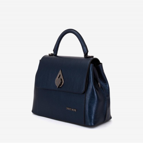 Geantă crossbody ENZO NORI model LANA din piele naturală albastru