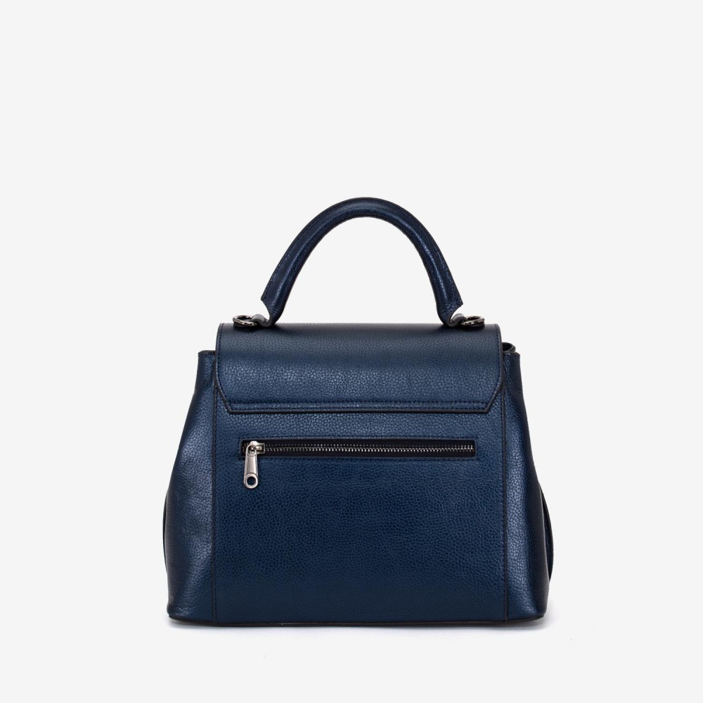 Geantă crossbody ENZO NORI model LANA din piele naturală albastru