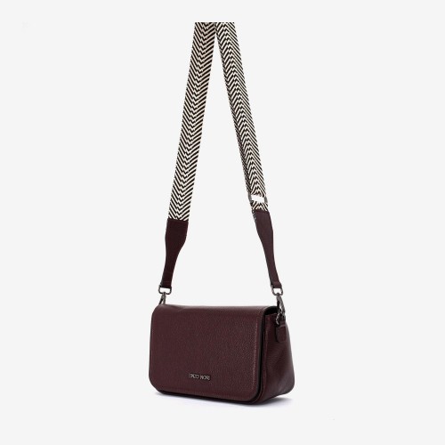 Geantă crossbody ENZO NORI model KALA din piele naturală burgundy