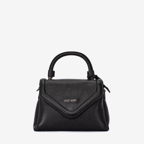 Geanta crossbody ENZO NORI model DORY din piele naturală negru