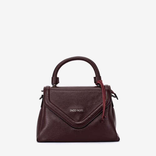 Geanta crossbody ENZO NORI model DORY din piele naturală burgundy