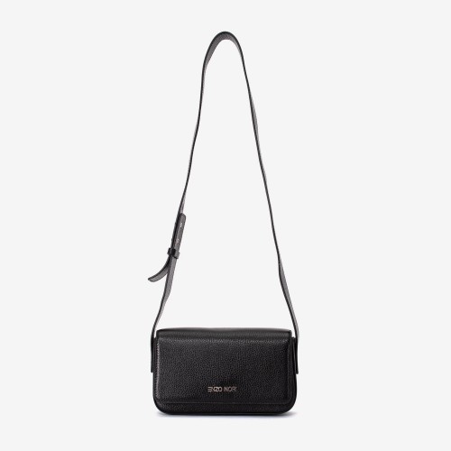 Geantă crossbody ENZO NORI model MEGAN din piele naturală negru