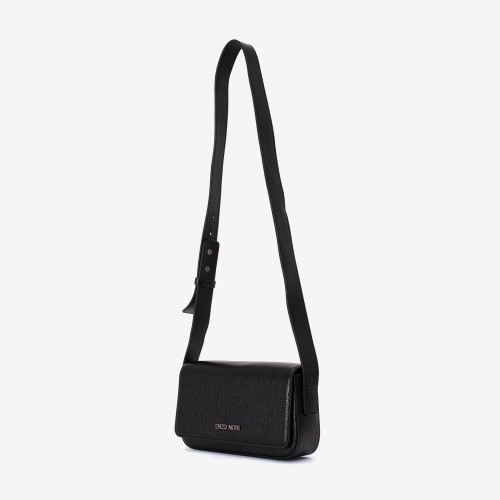 Geantă crossbody ENZO NORI model MEGAN din piele naturală negru