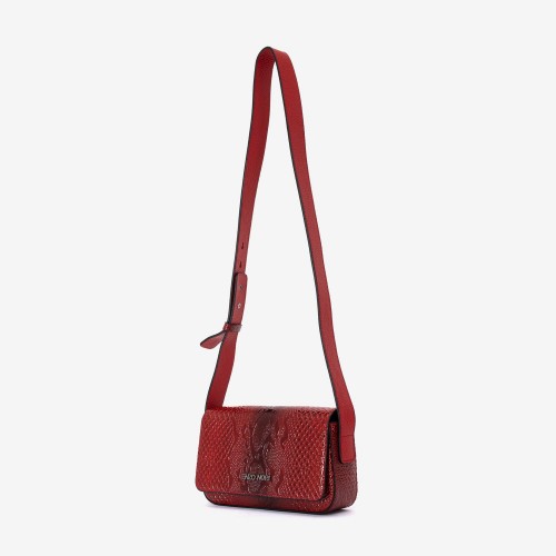 Geantă crossbody ENZO NORI model MEGAN din piele naturală rosu