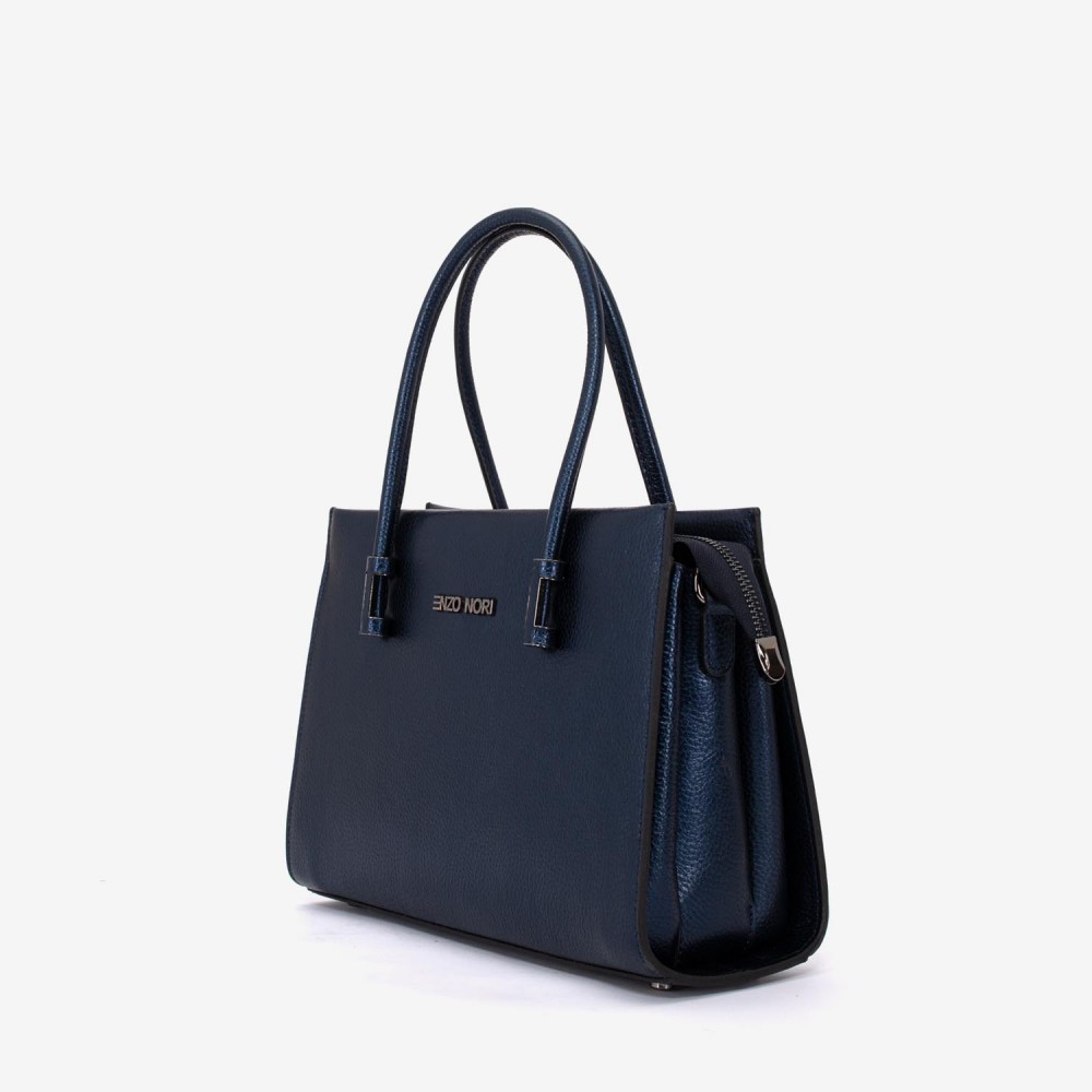 Geanta dama ENZO NORI BEATE, piele naturala, albastru