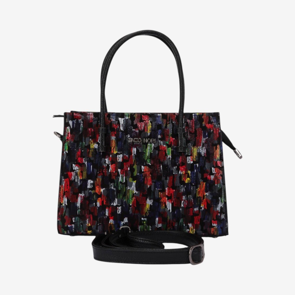 Geanta dama ENZO NORI BEATE, piele naturala, multicolor