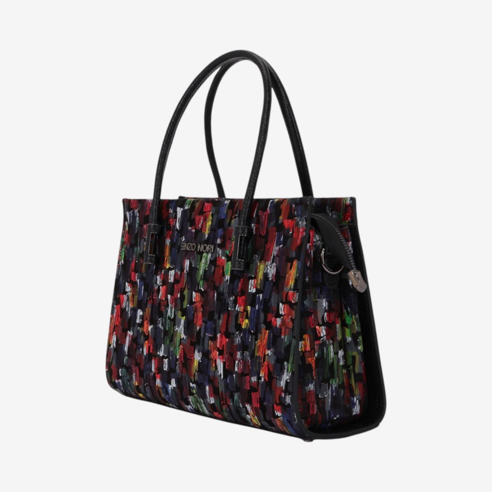 Geanta dama ENZO NORI BEATE, piele naturala, multicolor
