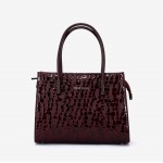 Geanta dama ENZO NORI BEATE, piele naturala, burgundy lacuita