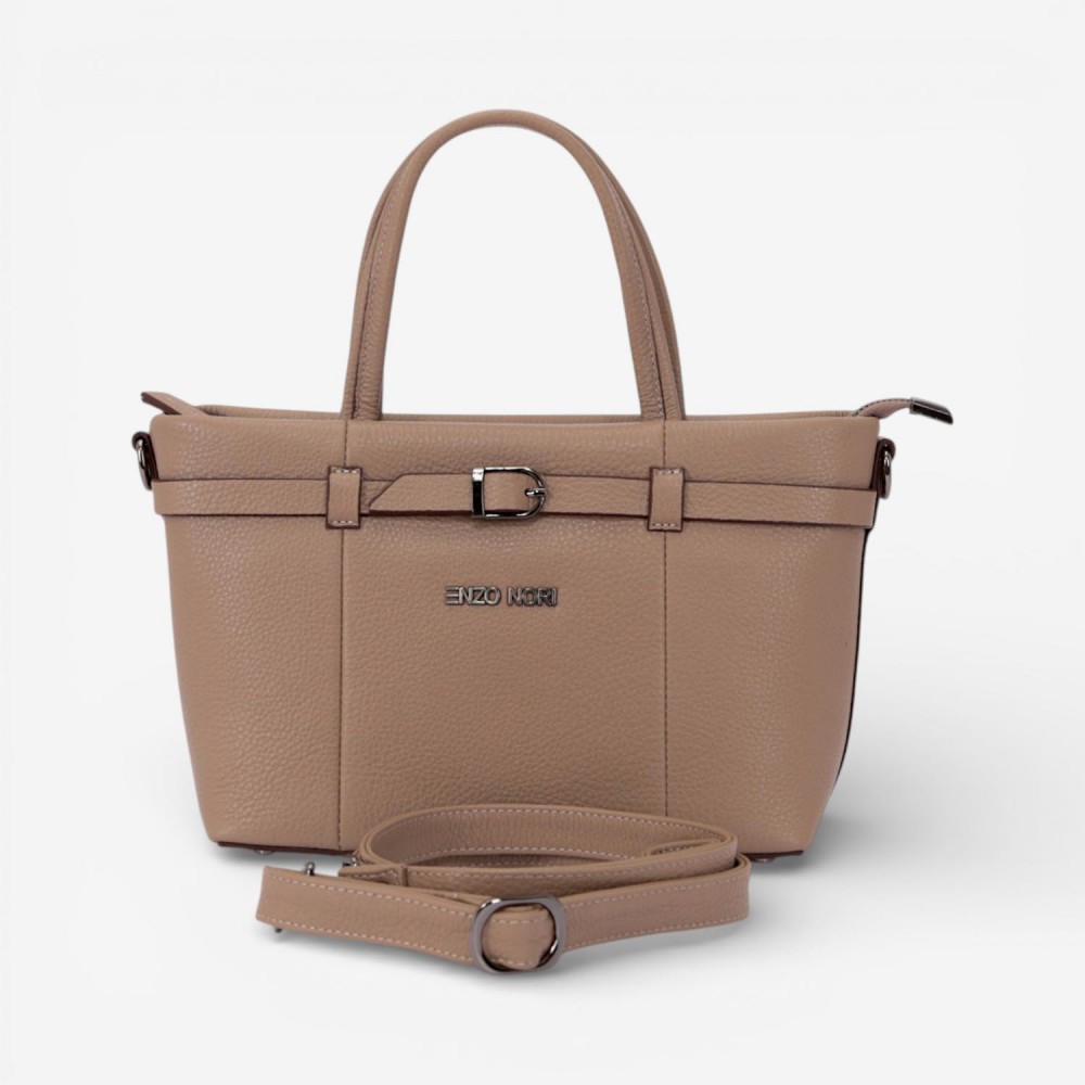 Geanta dama ENZO NORI RAYA, piele naturala bej