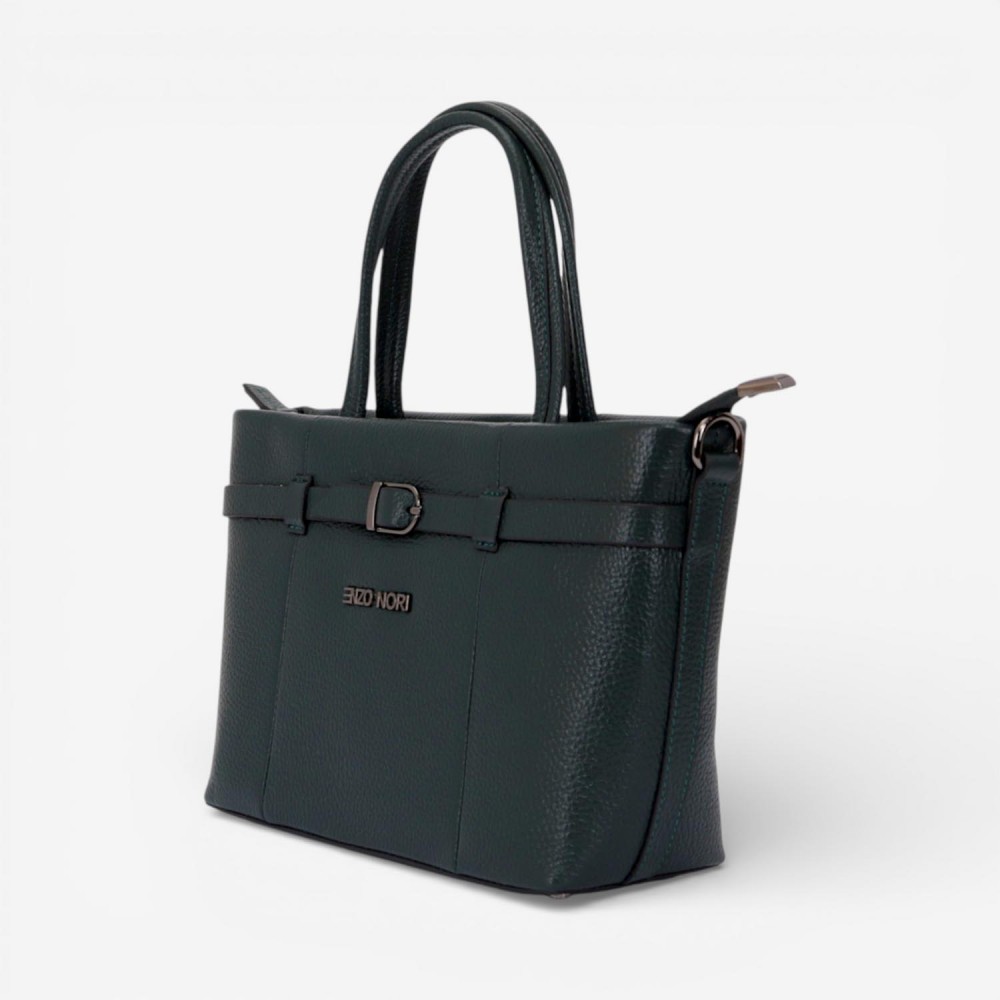 Geanta dama ENZO NORI RAYA, piele naturala verde inchis