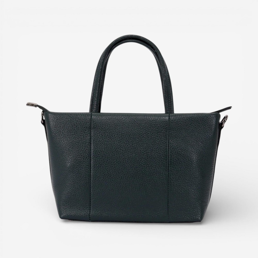 Geanta dama ENZO NORI RAYA, piele naturala verde inchis