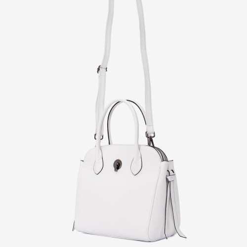 Geantă crossbody ENZO NORI model LARA din piele naturală alb
