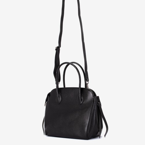 Geantă crossbody ENZO NORI model LARA din piele naturală negru