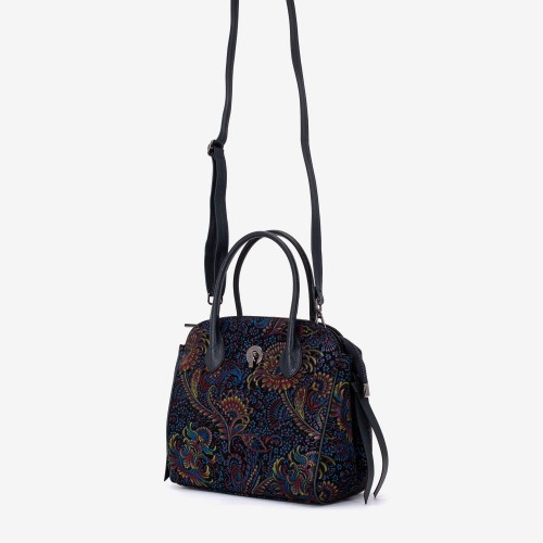 Geantă crossbody ENZO NORI model LARA din piele naturală multicolor