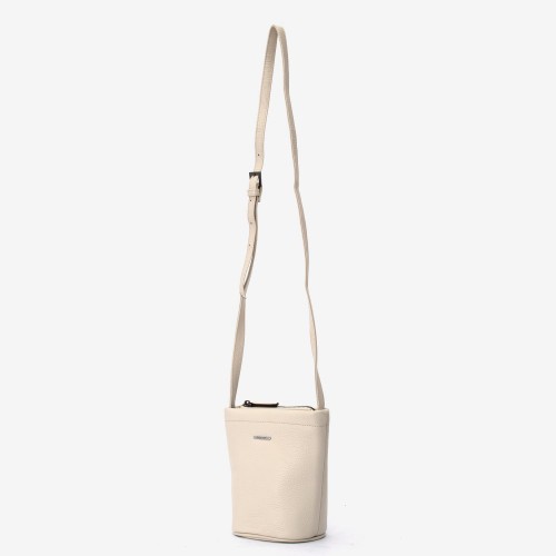 Geantă crossbody ENZO NORI model ALINE din piele naturală ecru