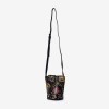 Geantă crossbody ENZO NORI model ALINE din piele naturală albastru cu flori - Imagine 2